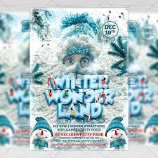 Winter Wonderland Seasonal A5 Flyer Poster Template