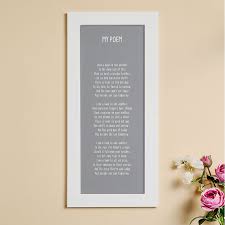 personalised poem picture wall art