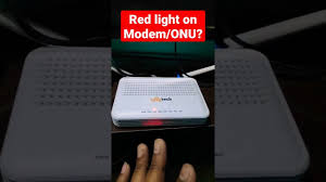 blinking red light on modem onu fiber