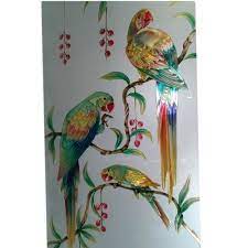 Bird Colored Etching Glass For Door