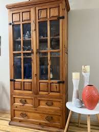 Harvey Norman Solid Wood Glass Cabinet