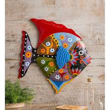 Handcrafted Colorful Metal Fish Wall