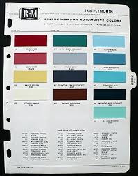 1956 Original Rinshed Mason Color Paint Chip Chart For