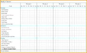 Daily Chore Chart Template Chore Chart Template Excel Chore