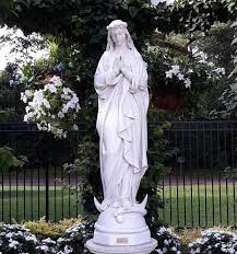 Large Outdoor Mary Statue In Grotto On