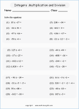 It's when you have a problem that requires multiple operations, such as 4+2×3. Math Worksheets With Integers And Negative Numbers For Primary Students