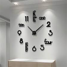 3d Diy Frameless Large Wall Clocks For