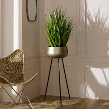 Fill them with fresh greenery or indoor faux plants. Large Vintage Gold Metal Plant Pot On Stand