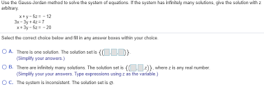 Gauss Jordan Method To Solve The System
