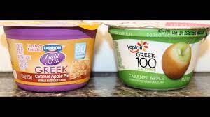 100 caramel apple yogurt comparison