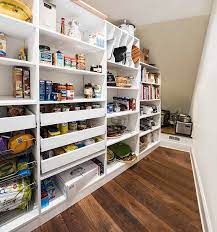 This little pantry includes six shelves and a slanted ceiling. Under Stairs Pantry Shelving System To Organize Deep Pantry