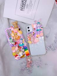 How to redecorate a cell phone case with paper and mod podge! New Diy Case For Oppo R9 Cute Bear Phone Cover For Oppo R9s Creamy Icecream Handmade Shell Girl Gift R9s Plus Phone Case Covers Aliexpress