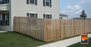The fence looks the same on both sides. Cedar Shadow Board Fences Cedar Rustic Fence Co