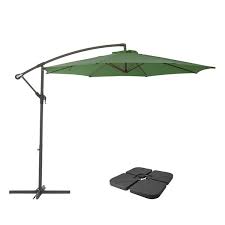 Offset Forest Green Patio Umbrella