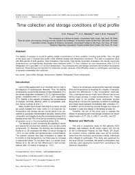 storage conditions of lipid profile