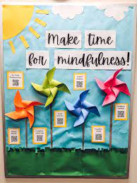 spring mindfulness bulletin board with