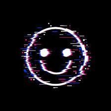 Check out this aesthetic black wallpaper with a blue flame enveloped emoji face! Glitch Face Glitch Wallpaper Dark Glitch Wallpaper Glitch Wallpaper Aesthetic