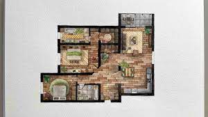 architectural rendering of a floor plan