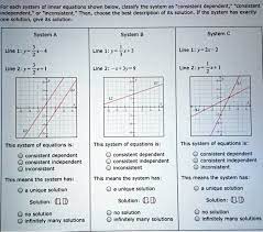 For Each System Of Linear Equations