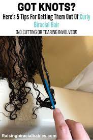 get knots out of curly mixed hair