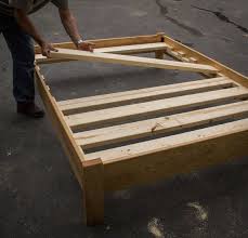 white oak simple bed platform bed frame