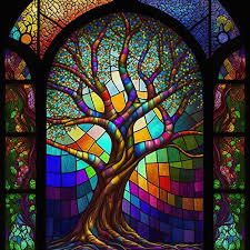 Arch Stained Glass Window With Magic