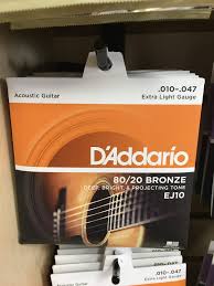 D Addario Ej10 80 20 Bronze Acoustic Guitar Strings Extra Light Gauge