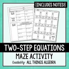 step equations notes maze activity