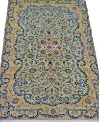 green kashan handmade persian rug wool