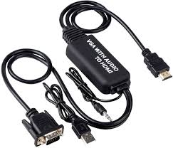 Hdmi is very common in both computers and televisions nowadays, so often times you can just connect directly with an hdmi cable. Amazon Com Vga To Hdmi Cable Vga To Hdmi Adapter Cable With Audio For Connecting Old Pc Laptop With A Vga Output To New Monitor Display Hdtv With Hdmi Input Male To Male