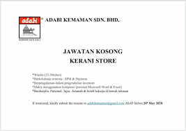While you can check product type, quantity, price, and trade frequency of each transaction. Jawatan Kosong Kemaman Kerani Store Di Adabi Kemaman Diperlukan Mei 2020