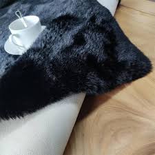soft faux rabbit fur area rug