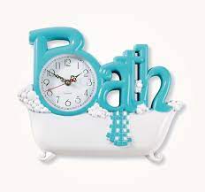 Bath Clock For White And Turquoise