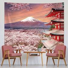 Japanese Wall Tapestry Asian Fuji