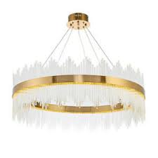 Modern Luxury Crystal Round Led Pendant Lamp Gold Chandelier Ceiling Light Ebay