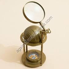 Magnifying Glass With Globe And Compass