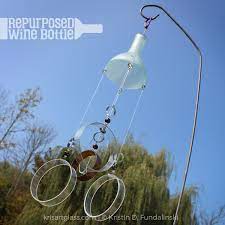 Wind Chime Wine Bottles Kris Art Glass
