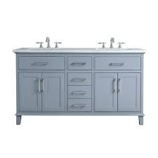 If you're trying to fit a bathroom or powder room into a (really really) tight space, take a look at this list of sinks and vanities that can squeeze into the with traditional wall mounted basins, you get all the sink without a bulky vanity swallowing up space. Stufurhome 60 In Leigh Double Sink Bathroom Vanity In Grey With Carrara Marble Vanity Top In White With White Basin Yahoo Shopping