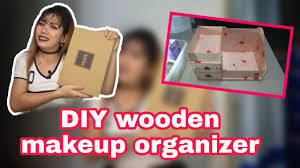 diy wooden makeup organizer how to