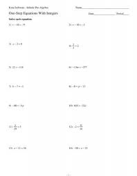 one step equations with integers kuta