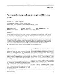Literature reviews can be organized sequentially or by topic, theme, method, results, theory, or argument. Pdf Nursing Reflective Practice An Empirical Literature Review
