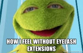 HOWI FEEL WITHOUT EYELASH EXTENSIONS Eneratorne How I Feel Without Eyelash  Extensions - Kermit Lashes | Meme Generator | Meme on ME.ME