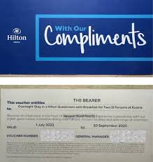 hilton gift certificate tickets