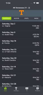 tn football schedules on the app