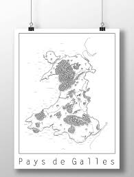 Le pays de galles (en anglais: Carte Du Pays De Galles Le Champipique