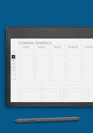 printable cleaning schedule planner pdf