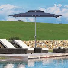 Solar Tilt Half Patio Umbrella