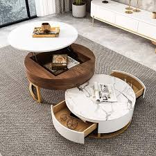 Modern Round Lift Top Wood Coffee Table