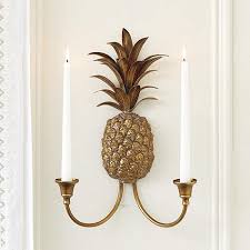 Gold Pineapple Candle Sconce