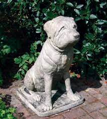 Mastiff Dog Stone Statue Garden